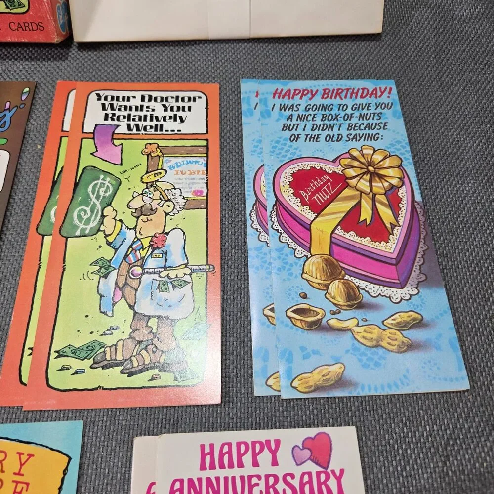 Vintage Comic Greeting Cards Boxed Set 14 Unused Cards Envelopes Original Box